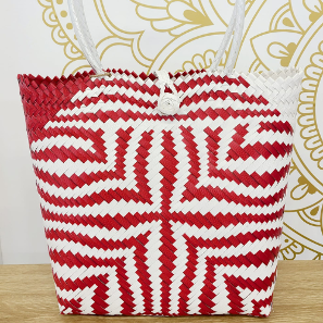 Red and white bag